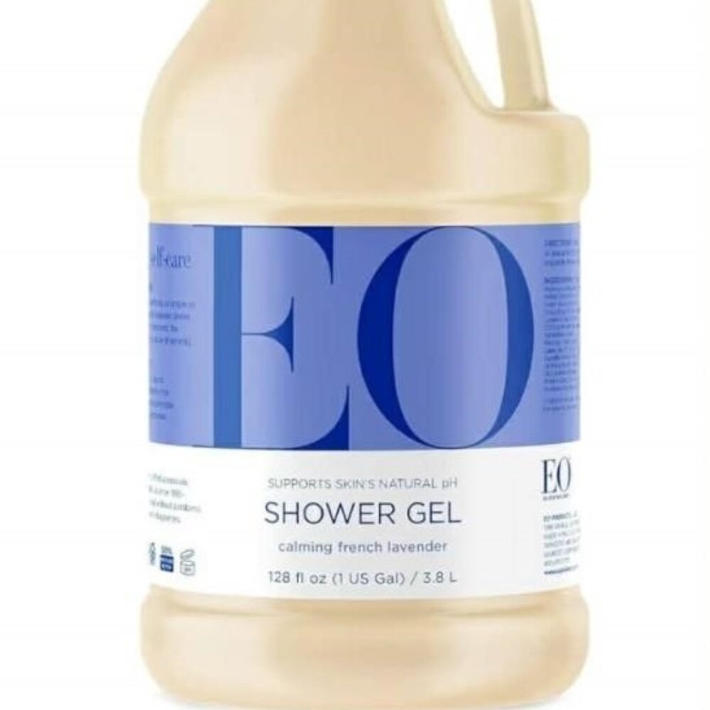 EO Shower Gel Body Wash Refill, 1 Gallon, Lavender, Organic Plant-Based 1 Gallon